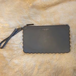 Henri Bendel Gray Scalloped Wristlet